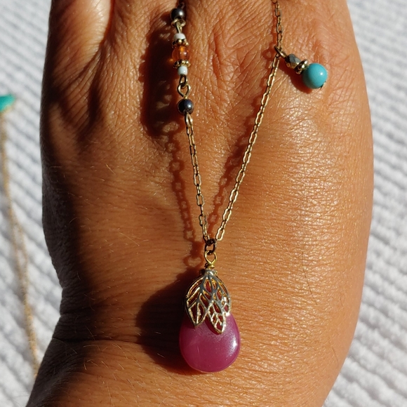 Pretty Gold Tone Triple Chain Necklace!!! - Picture 4 of 5